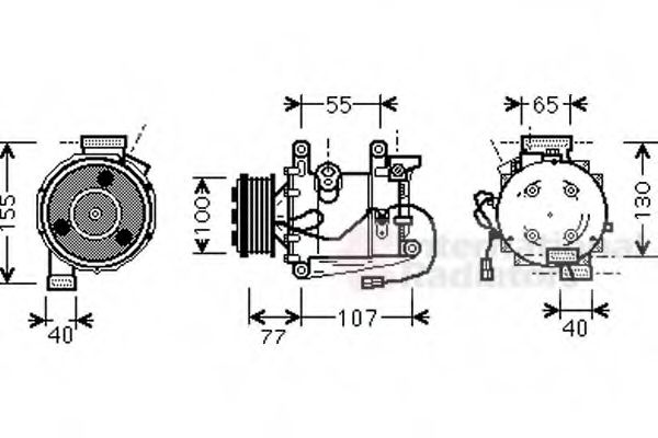 Компрессор кондиционера VAN WEZEL 2500K232