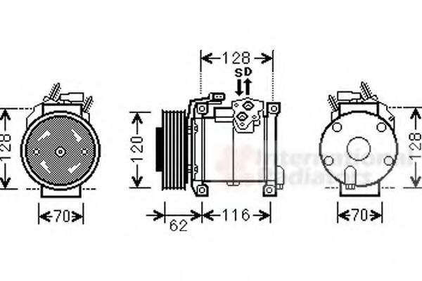 Компрессор кондиционера VAN WEZEL 0700K109