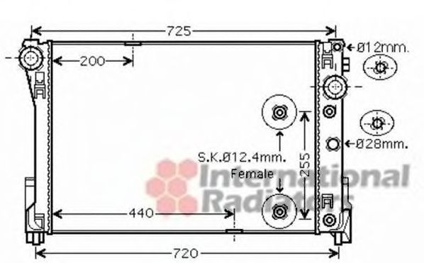 Радиатор охлаждения двигателя VAN WEZEL 30002546