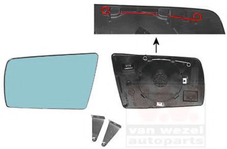 Стекло наружного зеркала VAN WEZEL 3030833