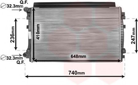 Радиатор охлаждения двигателя VAN WEZEL 58002338