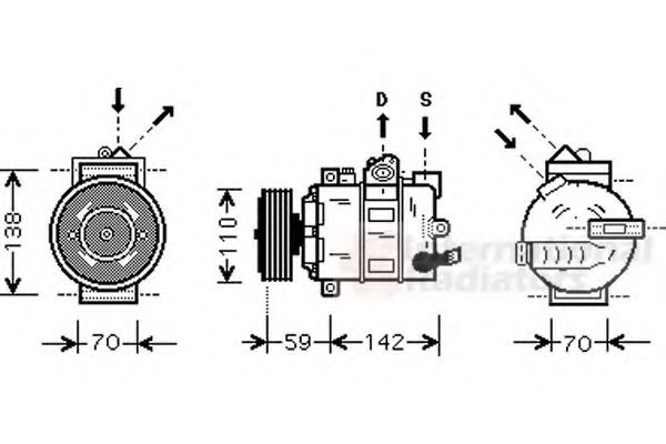 Компрессор кондиционера VAN WEZEL 0300K029