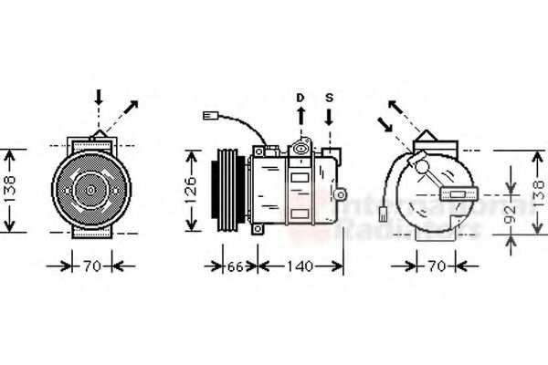 Компрессор кондиционера VAN WEZEL 0300K150