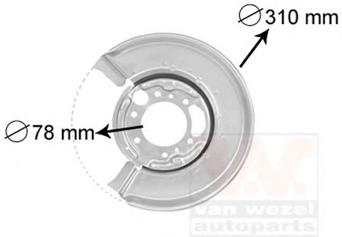 Отражатель, диск тормозного механизма VAN WEZEL 3075373