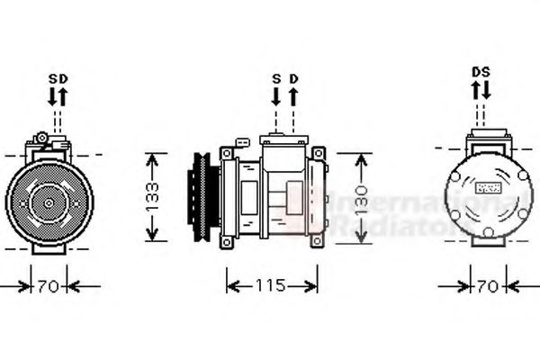 Компрессор кондиционера vanwezel 0700K064