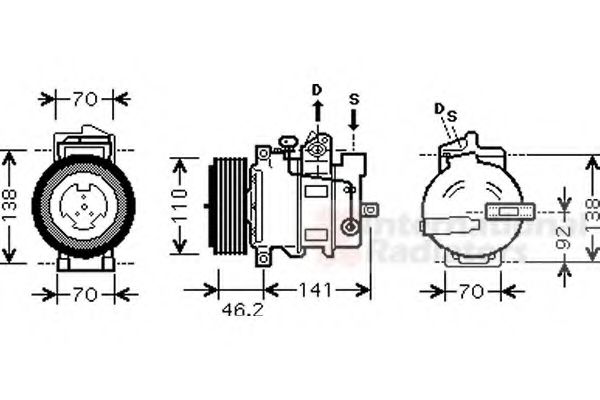 Компрессор кондиционера VAN WEZEL 3000K091