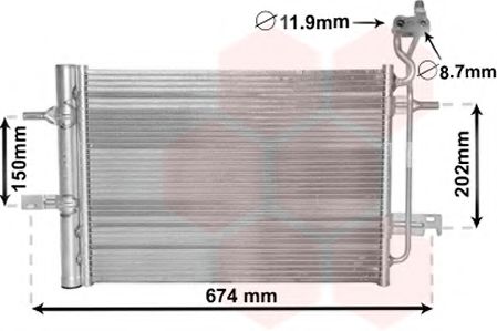 Радиатор кондиционера VAN WEZEL 37005620