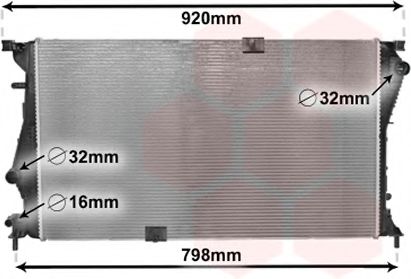 Радиатор охлаждения двигателя VAN WEZEL 43002601
