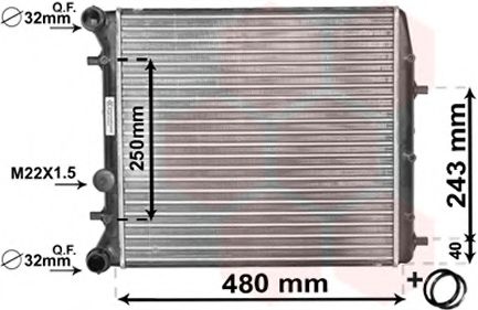 Радиатор охлаждения двигателя VAN WEZEL 76002005