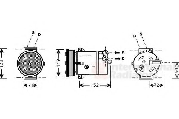 Компрессор кондиционера VAN WEZEL 3700K279
