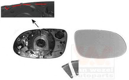 Стекло наружного зеркала VAN WEZEL 3014838