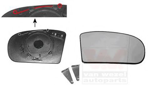 Стекло наружного зеркала VAN WEZEL 3032838
