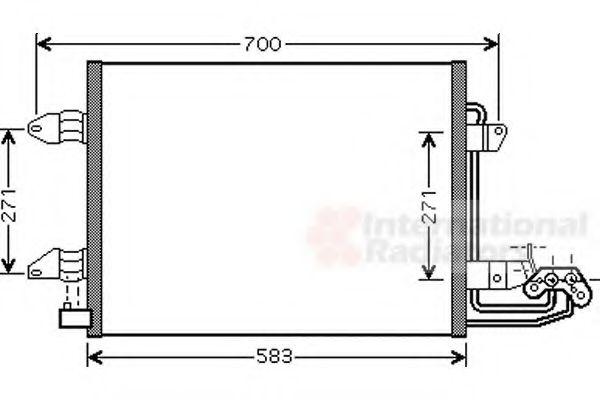 Радиатор кондиционера VAN WEZEL 58005211