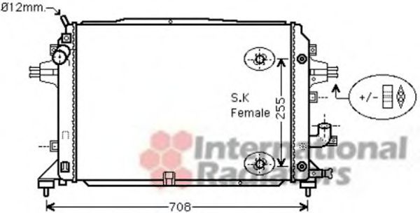 Радиатор охлаждения двигателя VAN WEZEL 37002460