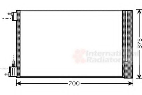 Радиатор кондиционера VAN WEZEL 37005478