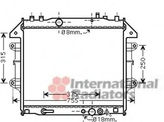 Радиатор охлаждения двигателя VAN WEZEL 53002496