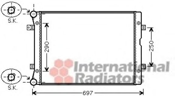 Радиатор охлаждения двигателя VAN WEZEL 58002283