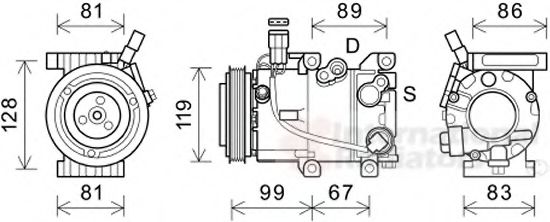 Компрессор кондиционера VAN WEZEL 8200K414