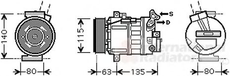 Компрессор кондиционера VAN WEZEL 4300K486