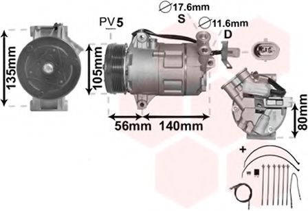 Компрессор кондиционера VAN WEZEL 3700K428