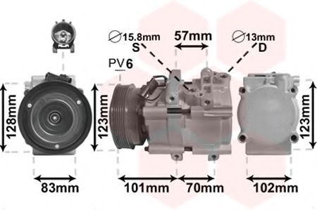 Компрессор кондиционера VAN WEZEL 8200K209