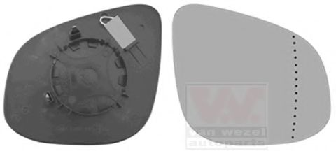 Стекло наружного зеркала VAN WEZEL 4412832