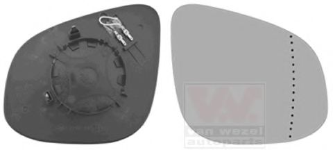 Стекло наружного зеркала VAN WEZEL 4412838