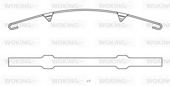 Скобы тормозных колодок woking ACA8543.00
