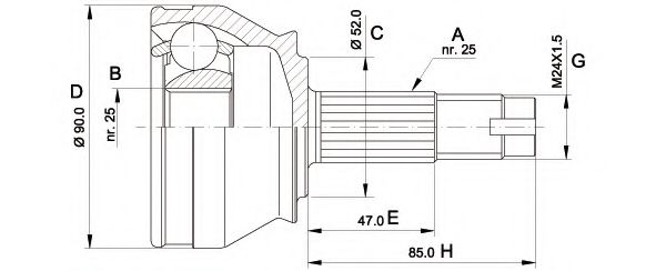 ШРУС с пыльником openparts CVJ5014.10