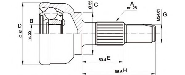 ШРУС с пыльником openparts CVJ5124.10