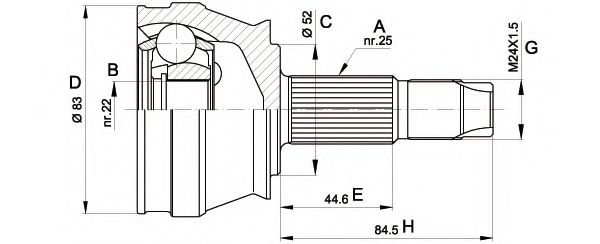ШРУС с пыльником openparts CVJ5209.10