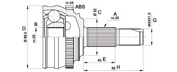 ШРУС с пыльником openparts CVJ5251.10