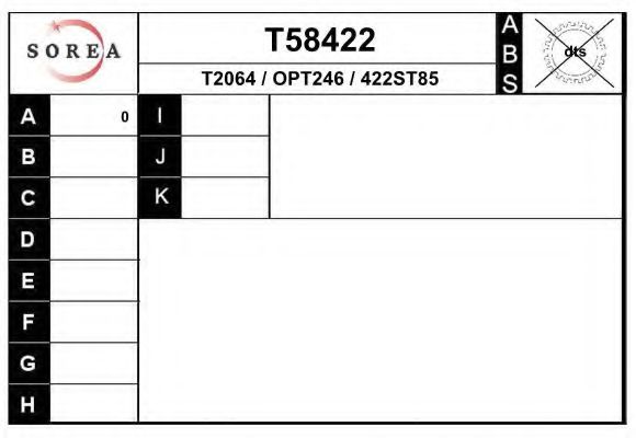 Полуось в сборе eai T58422