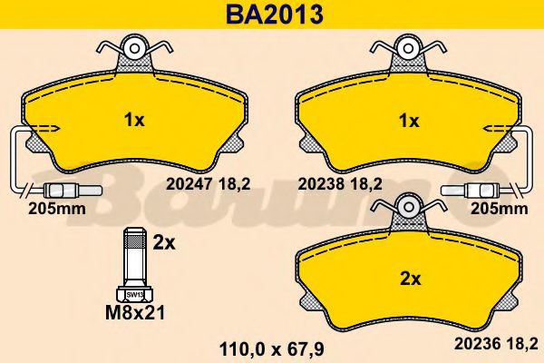 Тормозные колодки BARUM BA2013