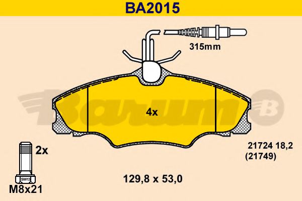 Тормозные колодки BARUM BA2015