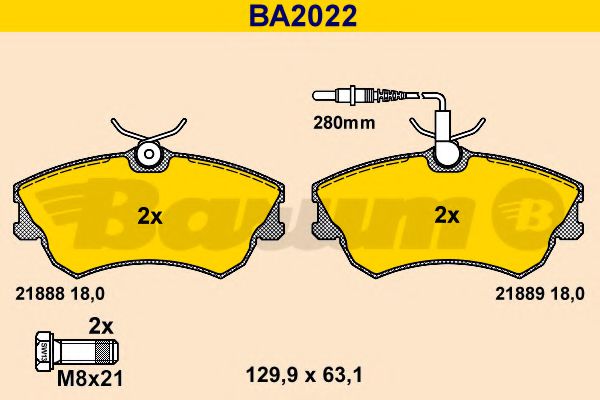 Тормозные колодки BARUM BA2022
