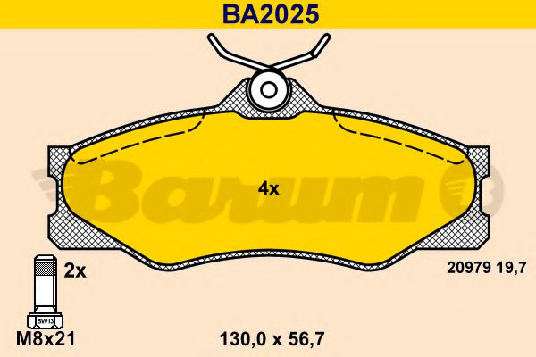 Тормозные колодки BARUM BA2025