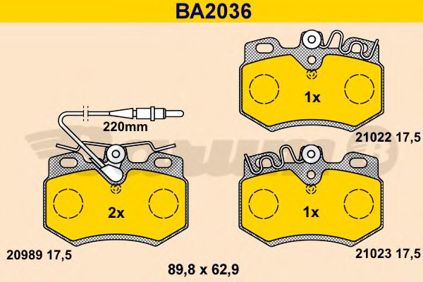 Тормозные колодки BARUM BA2036