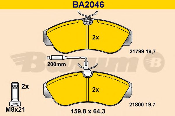 Тормозные колодки BARUM BA2046