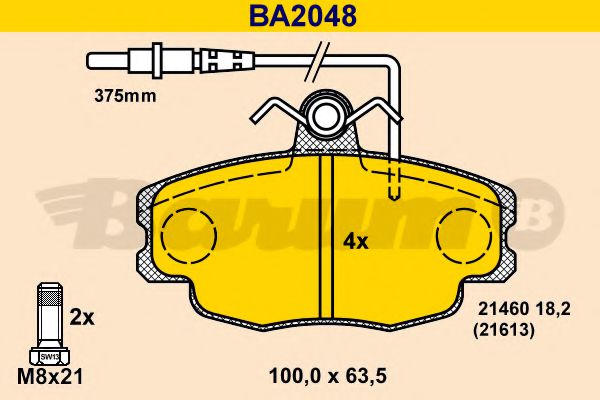 Тормозные колодки BARUM BA2048