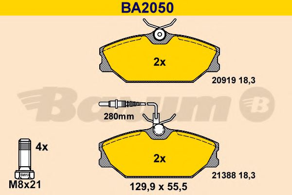 Тормозные колодки BARUM BA2050