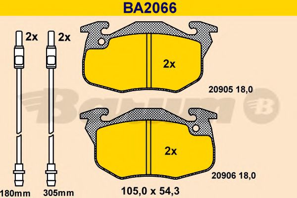 Тормозные колодки BARUM BA2066