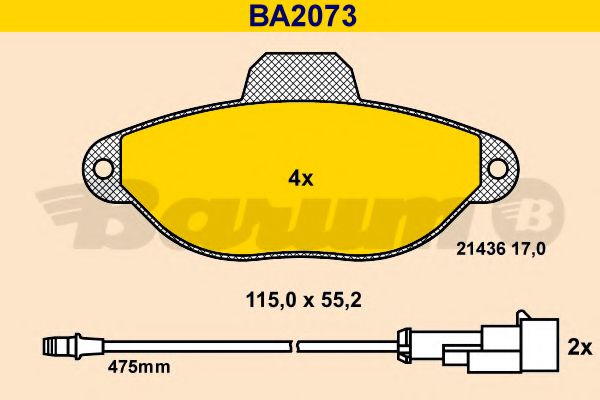 Тормозные колодки BARUM BA2073