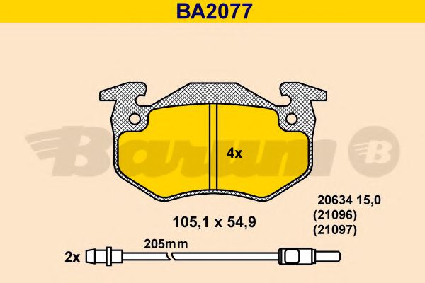 Тормозные колодки BARUM BA2077