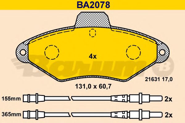 Тормозные колодки BARUM BA2078
