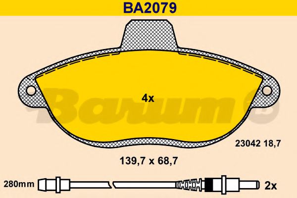 Тормозные колодки BARUM BA2079