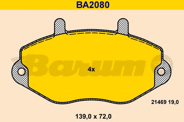 Тормозные колодки BARUM BA2080