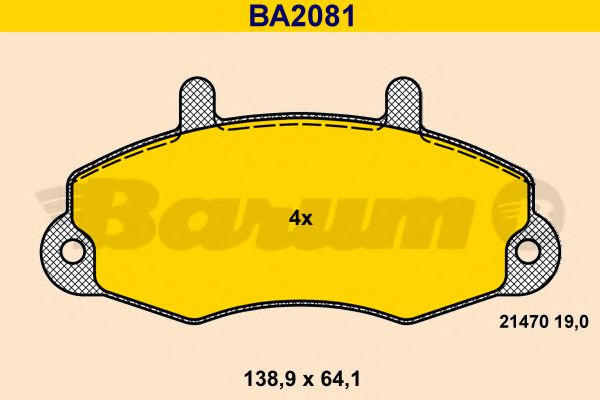 Тормозные колодки BARUM BA2081