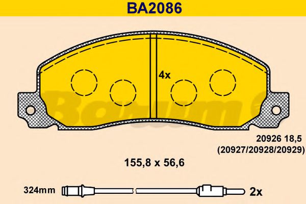 Тормозные колодки BARUM BA2086
