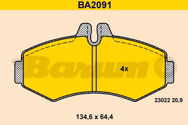 Тормозные колодки BARUM BA2091